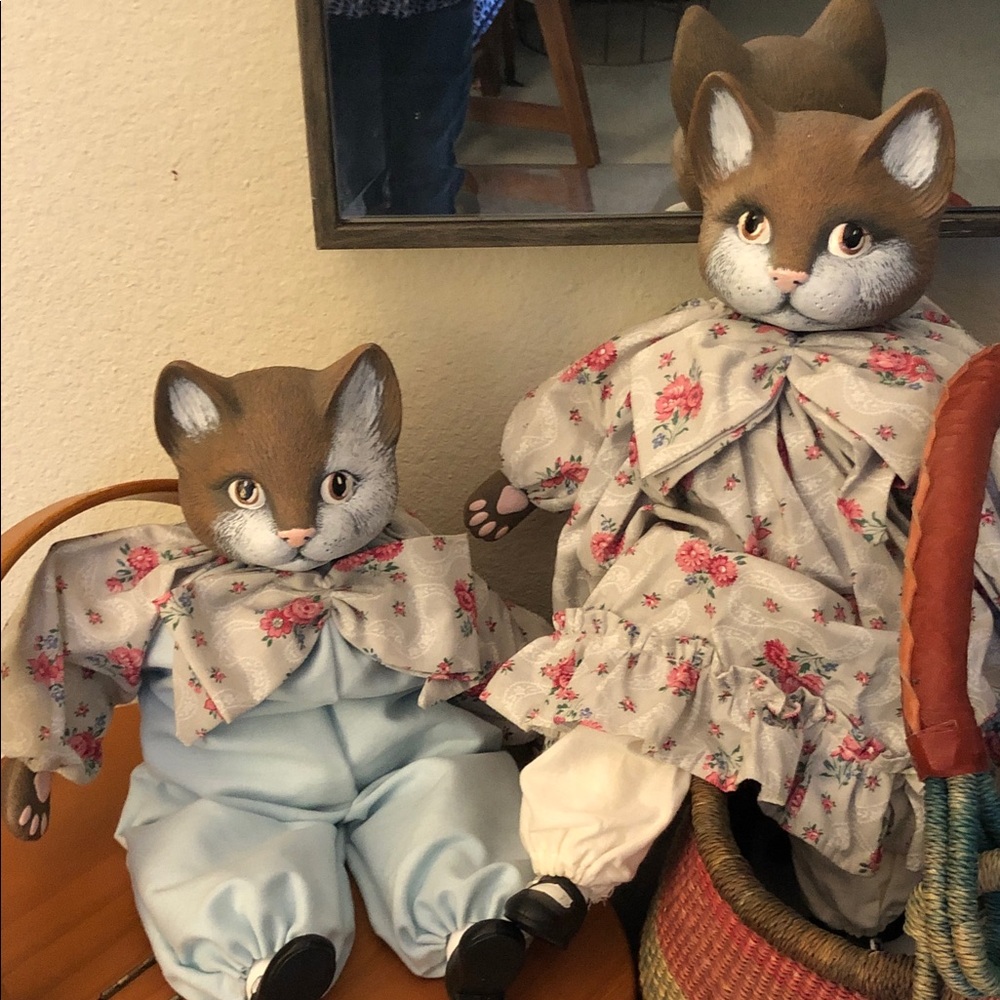 Handmade Porcelain Cats - Unbranded